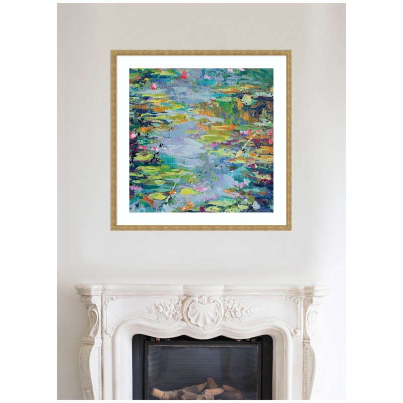 «Waterlilies at Giverny» par Rachel Christopoulos, reproduction d'art encadrée
