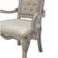 Ensemble de 2 fauteuils capitonnés ivoire et blanc os