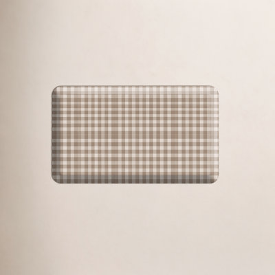 Anti-Fatigue Kitchen Comfort Mat, Cottage Check Pattern In Tan