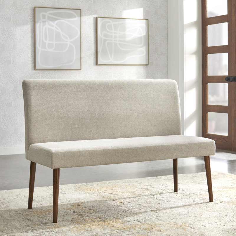 Imboden 49.5" Armless Loveseat, Cream Polyester Blend