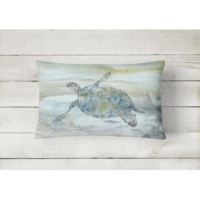 Sea Turtle Watercolor Decorative Indoor/Outdoor Lumbar Pillow