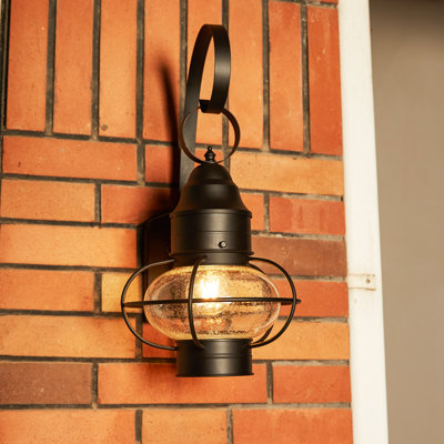 Cioffi Lantern shape Black Metal Wall Light