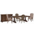 Extendable Trestle Dining Table With 2 Upholstered Side Chairs 2 Host Chairs And Buffet