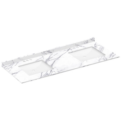 61 Quartz Material 2 Double Bathroom Vanity Top Yes Sink