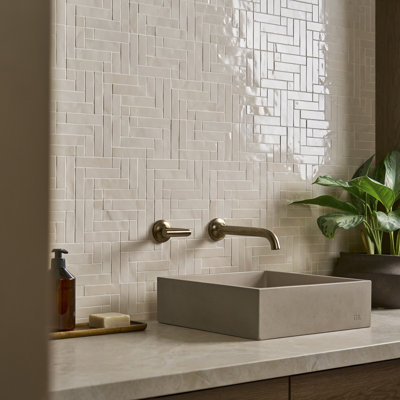 Virello 7.87 in. x 15.74 in. Glossy Ceramic Mosaic Wall Tile (8.6 Sq. Ft. / Sheet)