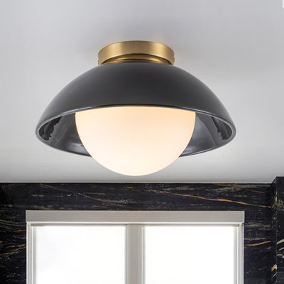 Plafonnier semi-encastré 1 lumière en céramique