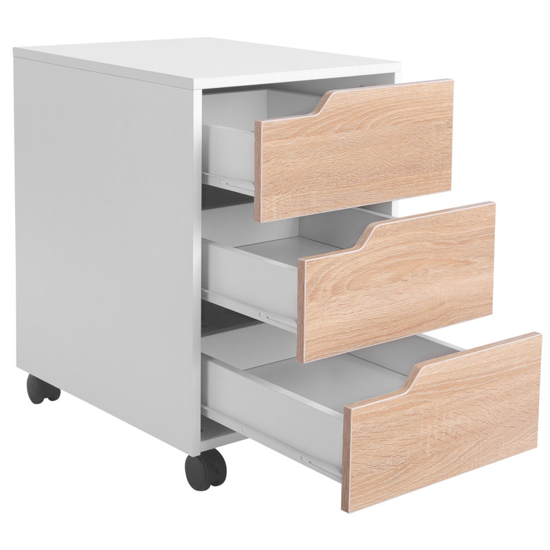 Arminas 15.75'' Wide 3 -Drawer Mobile File Cabinet, Brown