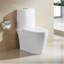 Toilette allongée une pièce, grande siphonique à double chasse 1,1 / 1,6 GPF, toilette compacte à écoulement au sol, blanc brillant