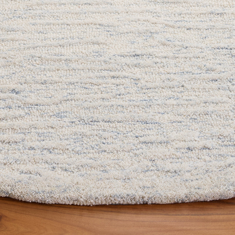 Ebony Hand Tufted Wool;Cotton Solid Color Rug, Round 6'