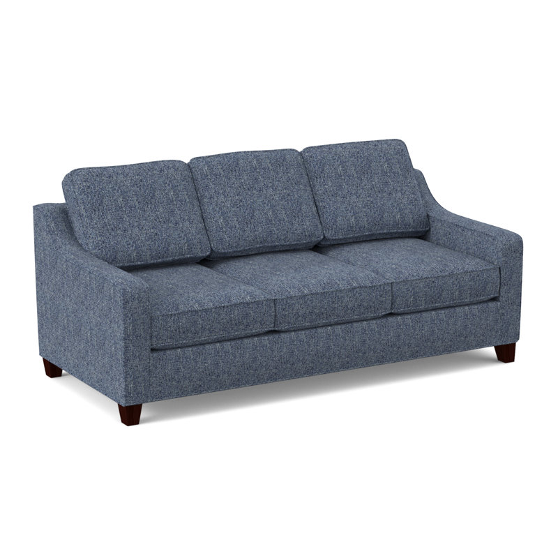 Clark 82" Square Arm Sofa with Reversible Cushions, Empire Mahogany, Connelly Blue Jay