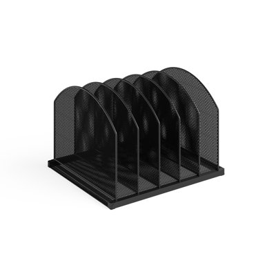 Onyx Desk Organizer, 5 Upright, Mesh, Knock Down