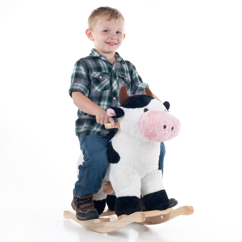 Vache en peluche à bascule