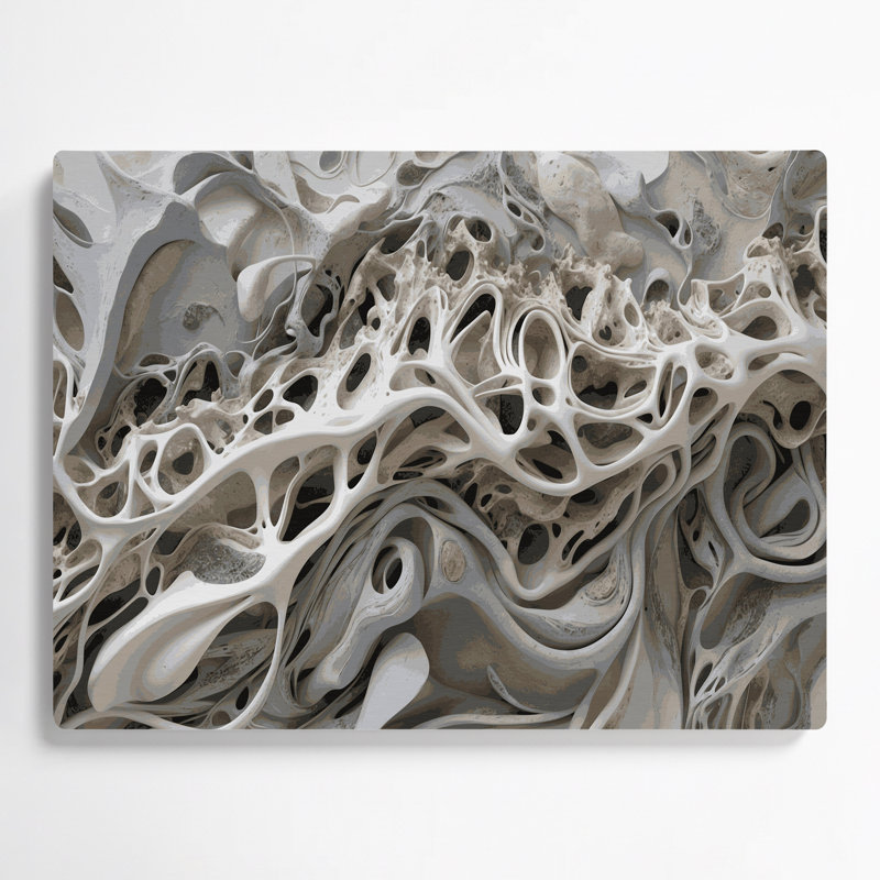 Art mural gris Biomorphic Abstraction 81, H 11 po x l 14 po