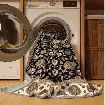 Tapis persan gris lavable à la machine