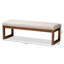 Banc rembourré en bois brun noyer Veronica-69474415