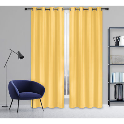 Panneau de rideau simple à œillets en jacquard tissé avec œillets Safdie & Co. Inc