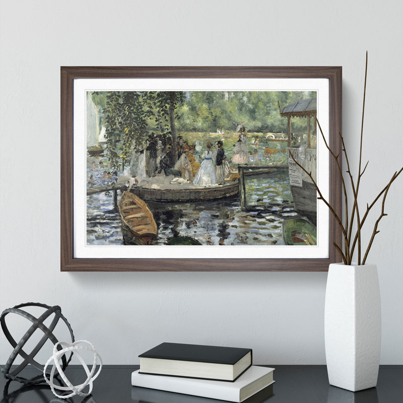 La Grenouillere by Pierre-Auguste Renoir - Framed Print, Walnut Framed, 36cm H x 48cm W x 2cm D