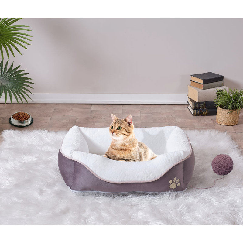 Tapis pour animal de compagnie pour chat moyen, anthracite, 19 x 13 7 po, housse amovible, facile à nettoyer 12,97 po, 6,91 po, mousse confortable