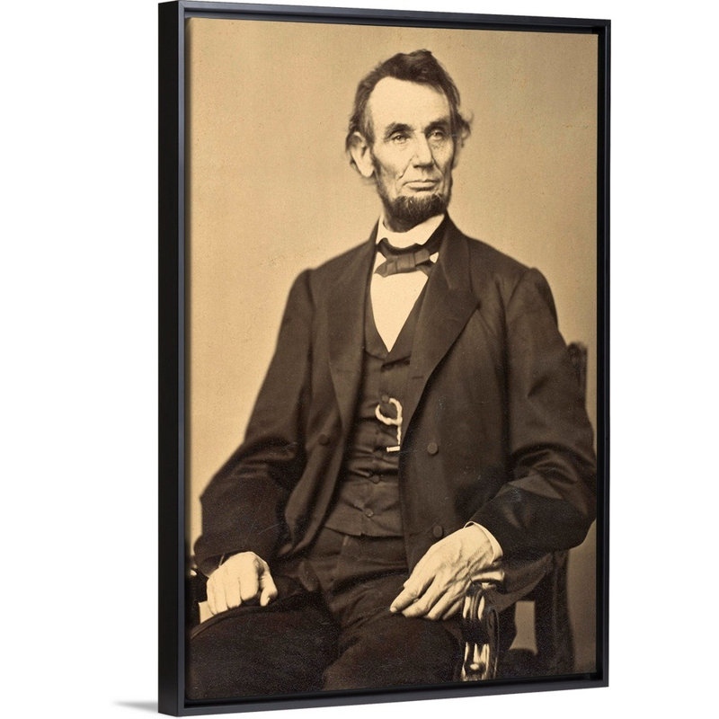 « Abraham Lincoln » par Anthony berger-impression, Cadre noir, H 20 po x l 14 po x P 1,75 po