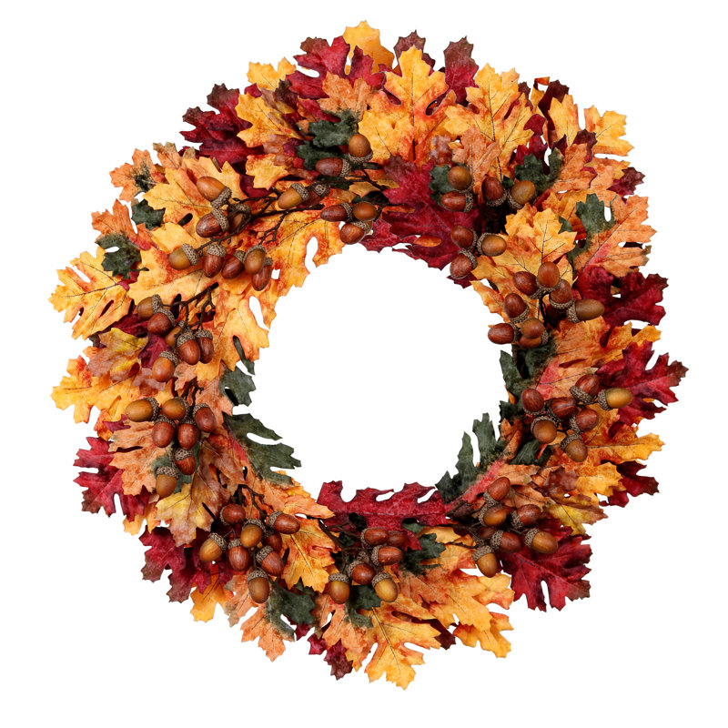 FALL LEAVES WITH ACORN WREATH