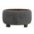 Upholstered Round Storage Ottoman with Wooden Tray-1847113217