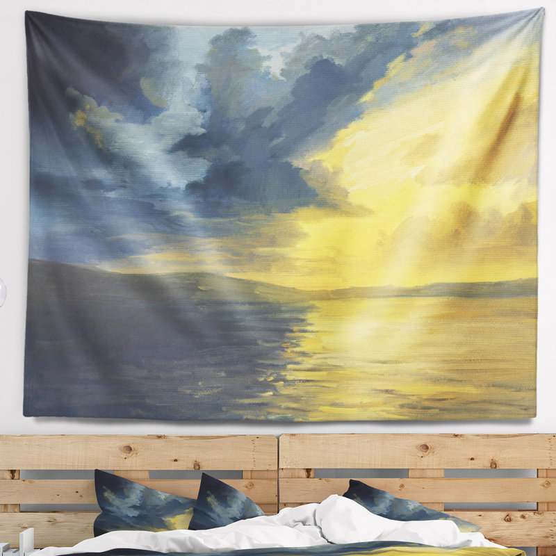 Tapisserie coucher de soleil et ombres Landscape, H 32 po x l 39 po