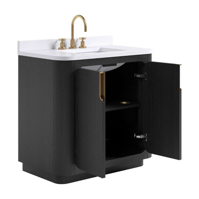 Corbin 30" Freestanding Single Bathroom Vanity with Carrara Marble Top