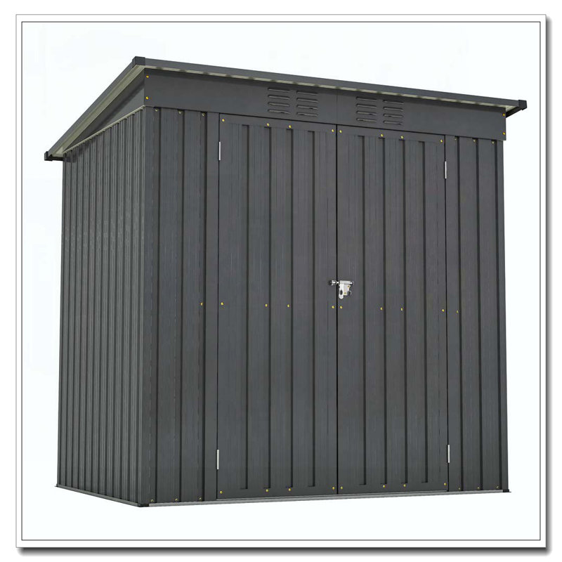 6 x 4 ft Outdoor Storage Shed, All Weather Tool Shed for Garden, Backyard, Lawn, Black, Black, 47" H x 71.9" W x 68" D