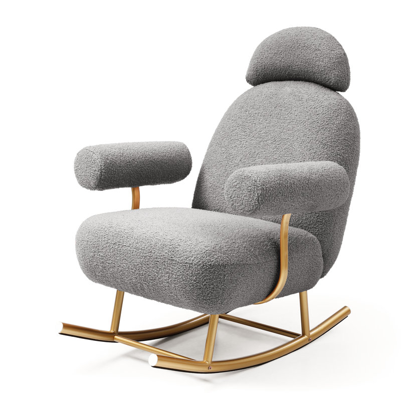 Fauteuil berçant ergonomique pour appartement - Revêtement de chambre de bébé en tissu gris
