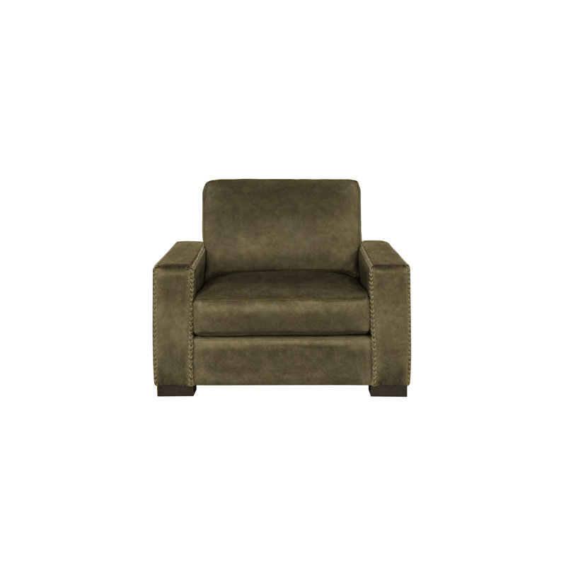 Urban Cowboy Leather Chair And A Half, Steel (Coyote), Ash Honey