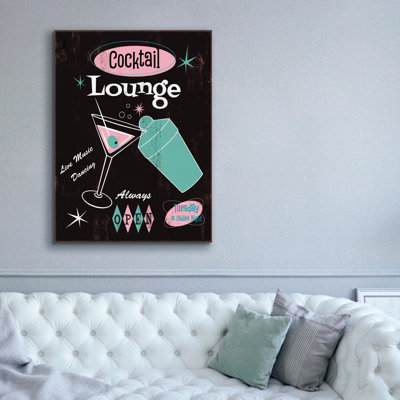  «Cocktail Lounge» par Fiona Stokes-Gilbert, art mural sur toile, 40 po x 54 po