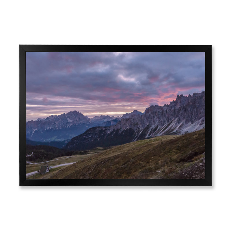 Dolomites Mountain At Summer - reproduction d'art sur toile, H 24 po x l 36 po x P 1 po, Cadre noir