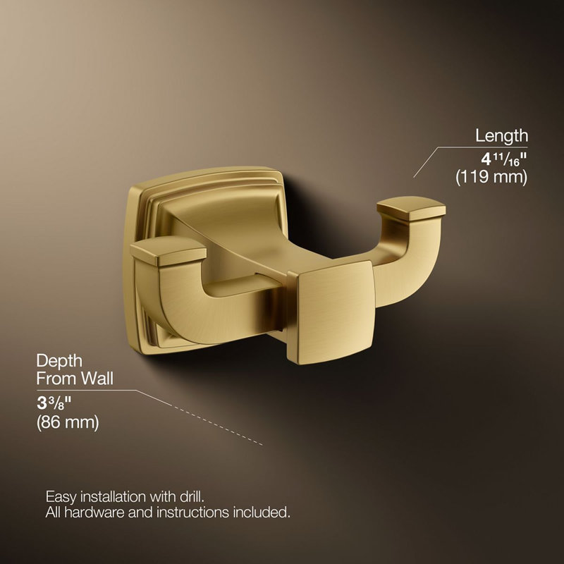 Wall Mounted Robe Hook, Gold