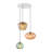  VetroMix  3 - Light Contemporary Vintage Cluster White Pendant Light with Colored Glass Shades
