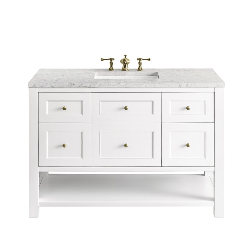 Breckenridge 48'' W Single Vanity, Eternal Jasmine Pearl, Bright White, 8" Widespread