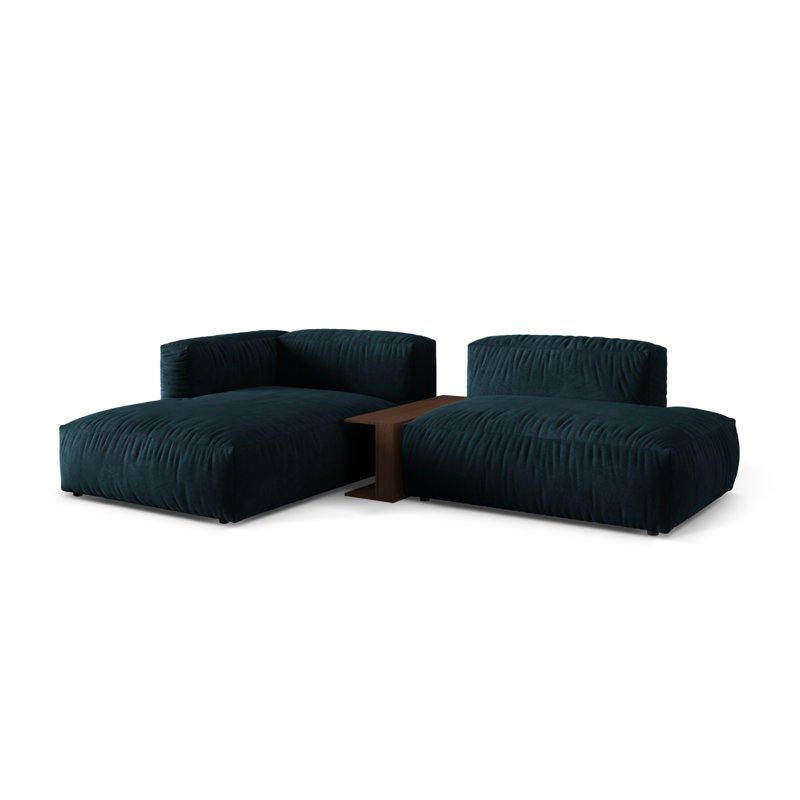 Bedar 2 Seater Velvet Corner Sofa , Deep Petrol