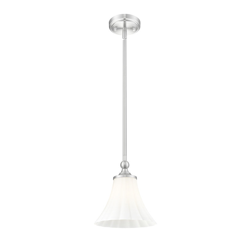 Luminaire suspendu 8 pouces en nickel brossé 1 lumière, Nickel brossé