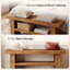 Banc de rangement pour chaussures de 63 pouces en bois massif avec tablette de rangement