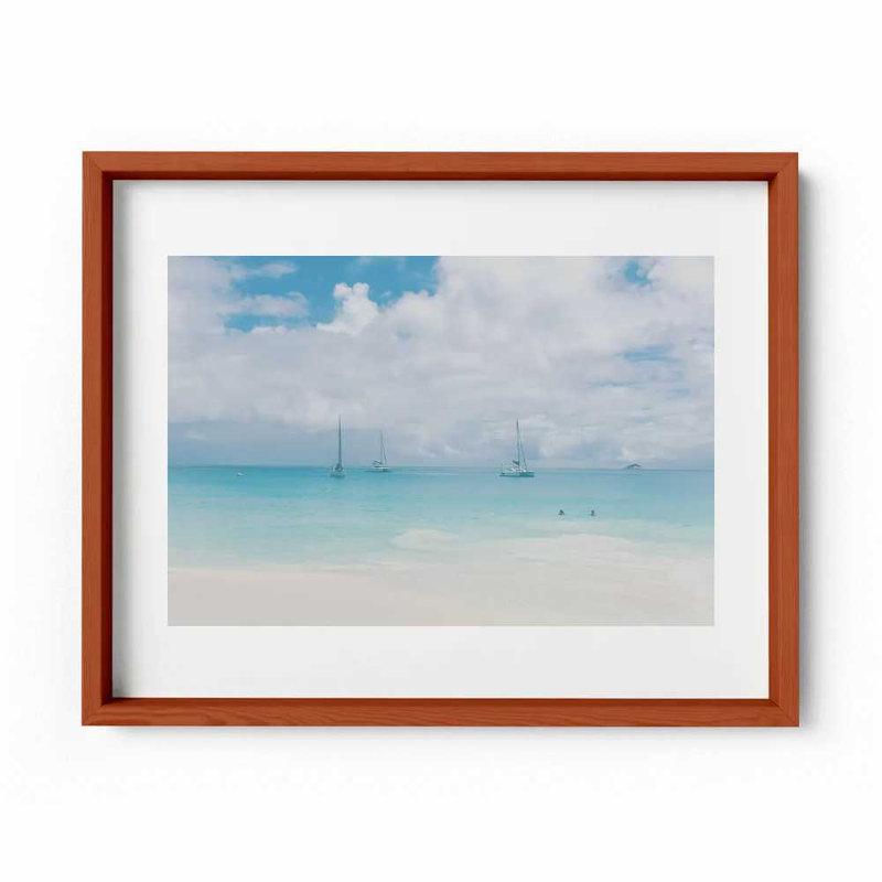 On Memories Shore Print by Joseph Regan, 26" H x 36" W x 0.75" D, Cherry