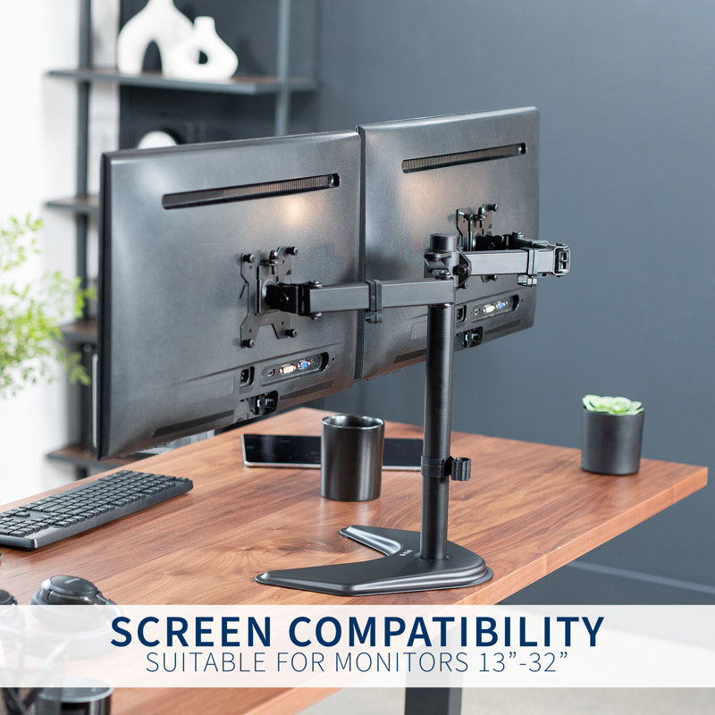 Vivo Dual Monitor Desk Stand Mount, STAND-V032F Series, Black