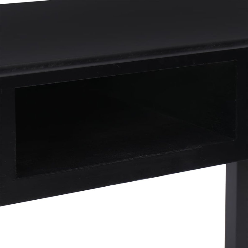 Ro Solid Wood Writing Desk, Black