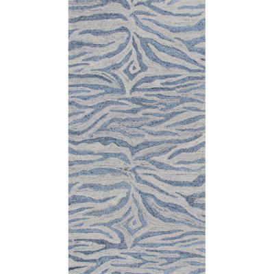 Tapis intérieur / extérieur à rayures abstraites touffeté à la main Rhythm
