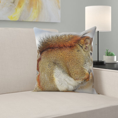 Coussin décoratif rouge écureuil