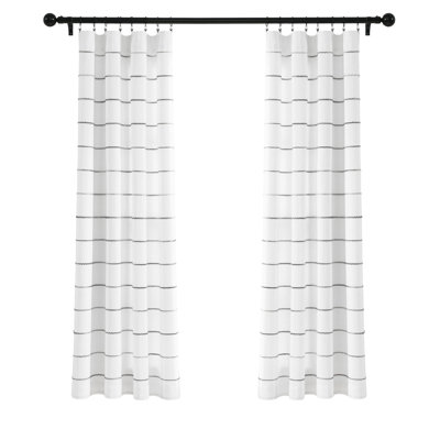 Lush Decor Ombre Stripe Semi-Sheer Cotton Curtain Panels Pair Drapes (Set of 2)