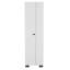 Armoire à balai Slim Lake avec tablettes intérieures et supports de balai latéraux