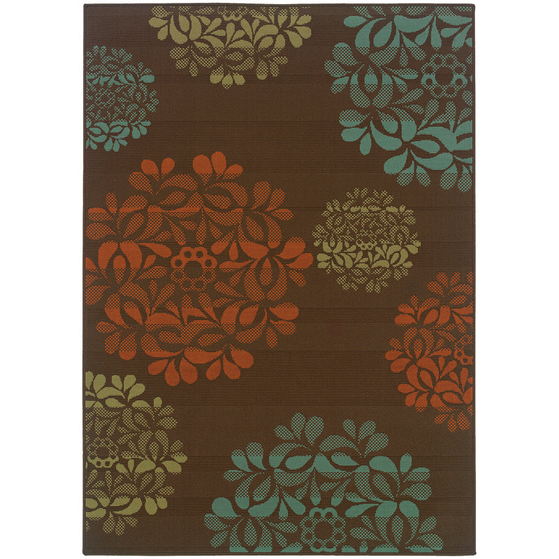 Ashmi Floral Indoor / Outdoor Rug, Rectangle 1'9" x 3'9"