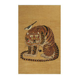 Rug & Kilim’S Tiger Rug With Gold, Beige-Brown & Rust Pictorial