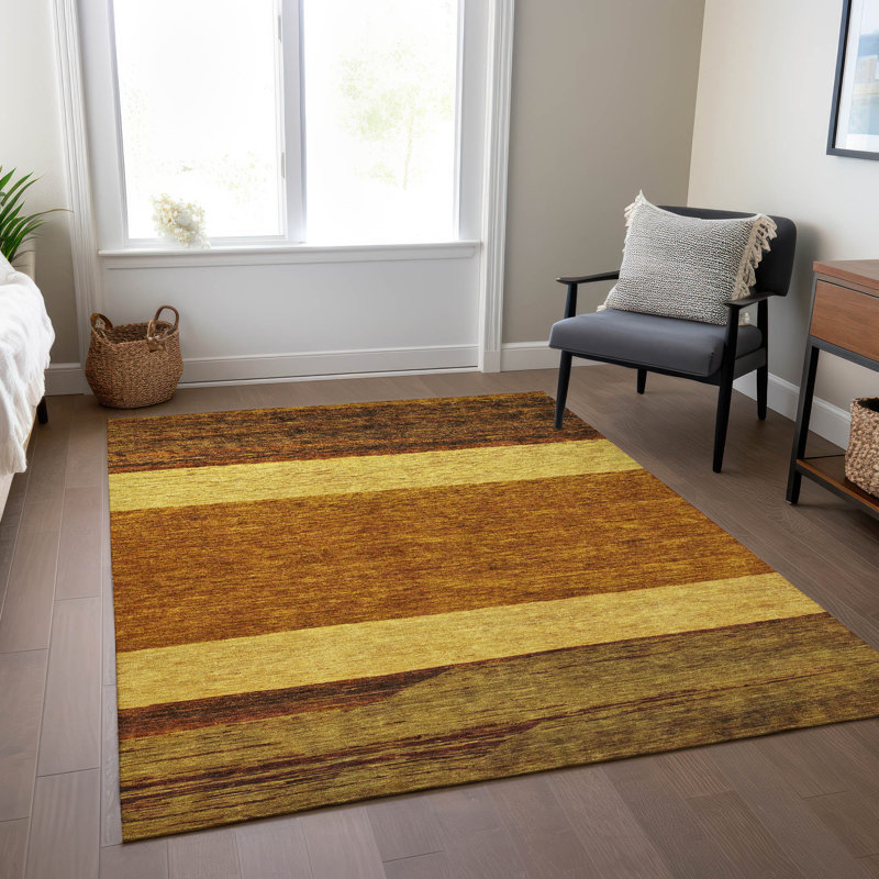 Machine Washable Indoor/Outdoor Claudian ACN1624 Terracotta Rug, Rectangle 5' x 7'6"