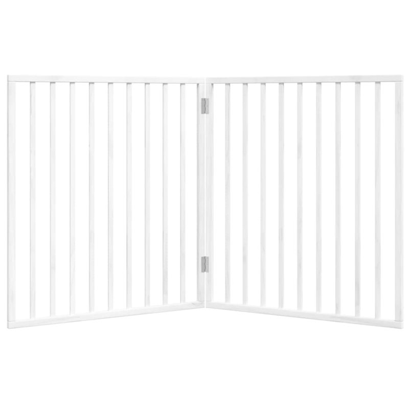 Archie & Oscar Dog Gate Foldable 2 Panels Brown 160 Cm Poplar Wood, White, 90cm H x 160cm W x 2cm D