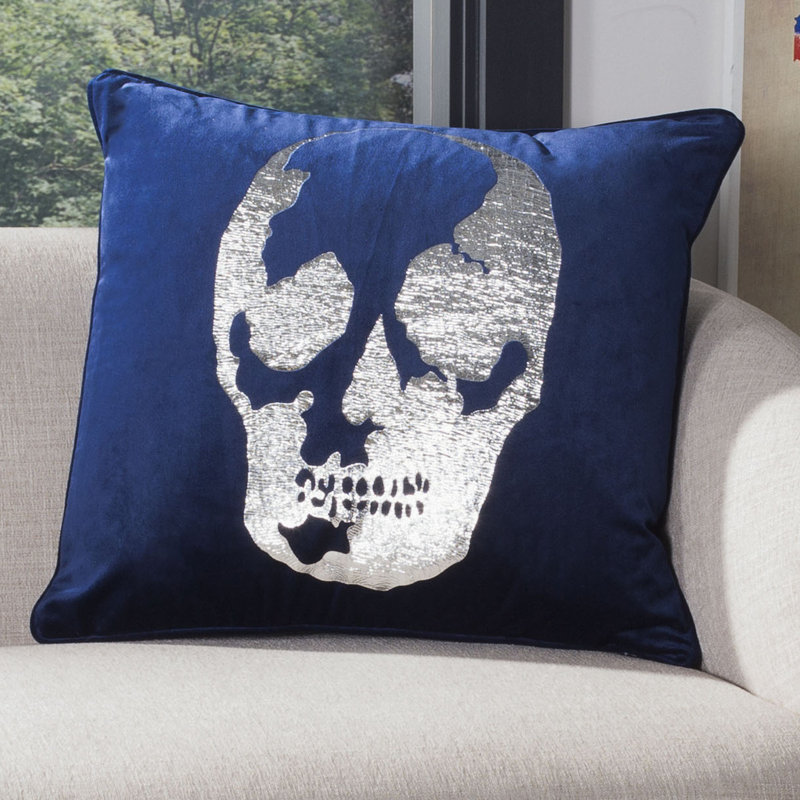 Rayen Metallic Applique Reversible Throw Pillow